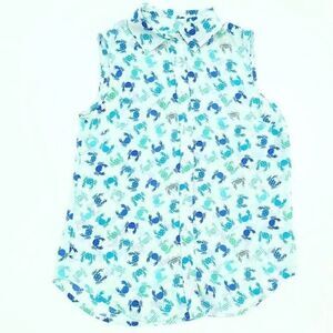 Talbots XS Petite Sleeveless Crab Print Top